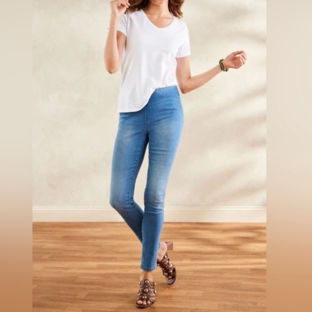 Soft Surroundings pull on skinny jeans sz L